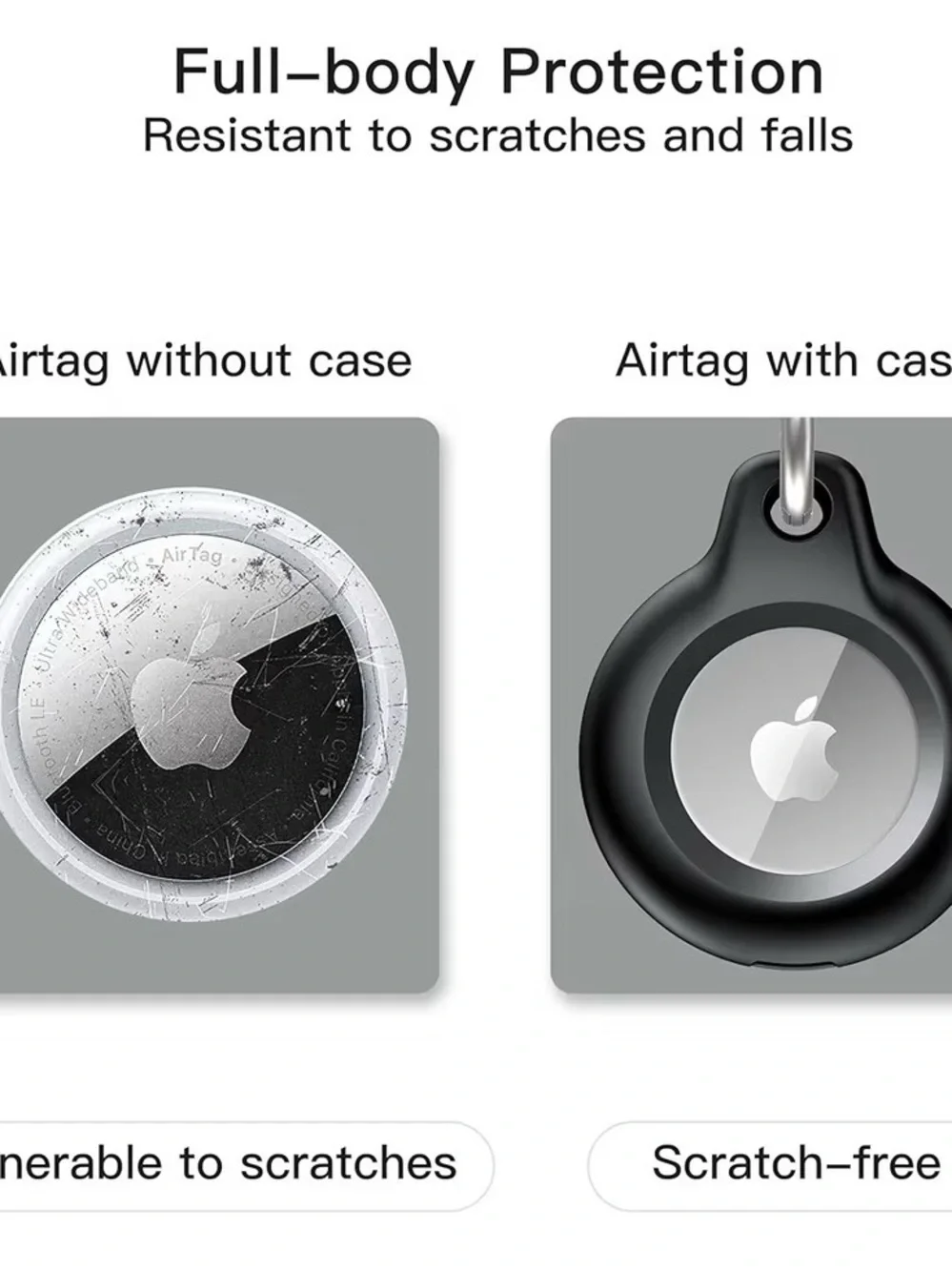 4 Pack Waterproof for Airtag Holder Case with Keychain, Shockproof & Dustproof A